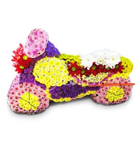 motobike made of flowers